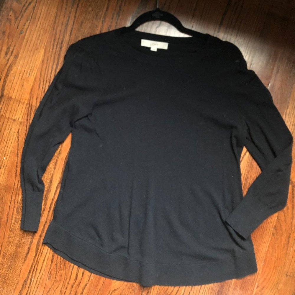 LOFT Black Crew Neck Sweater